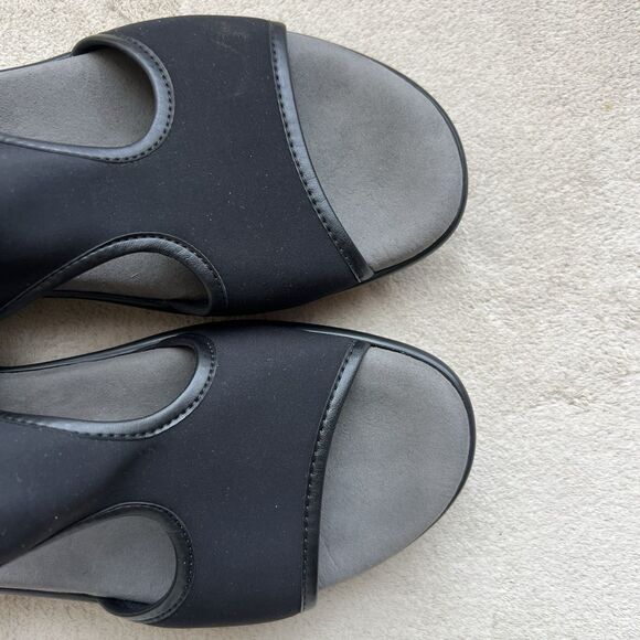 SAS Harmony Black Mesh Tripad Comfort Flat Sandal Women 5 Adjustable Strap USA - Picture 8 of 16